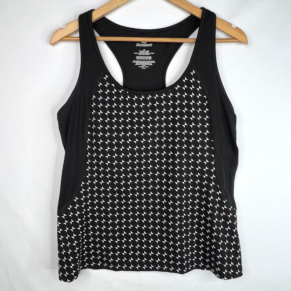 Nordic Track Black & White Workout Tank Top Large